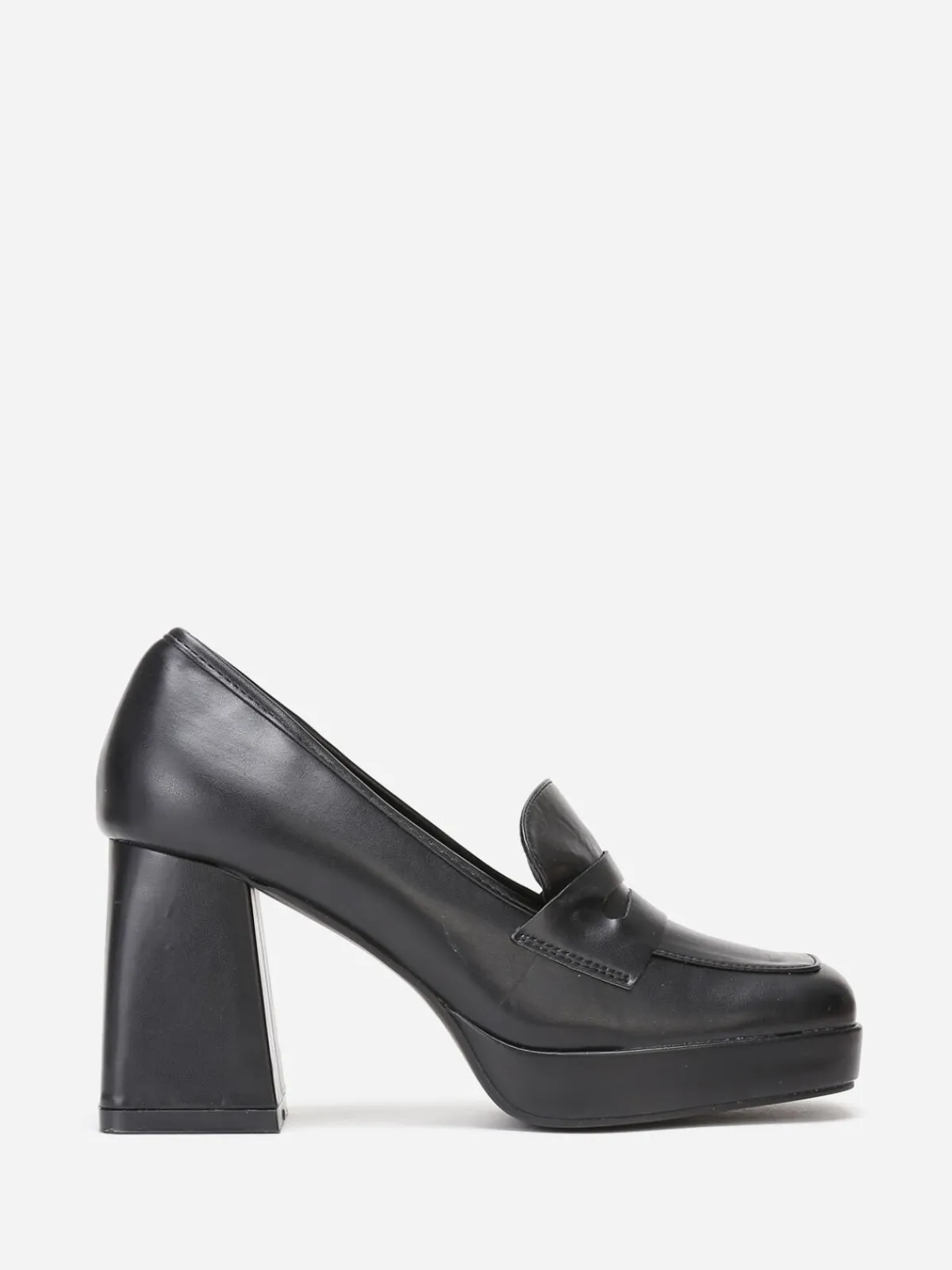 Clearance La Modeuse Mocassins à talon trapèze Noir