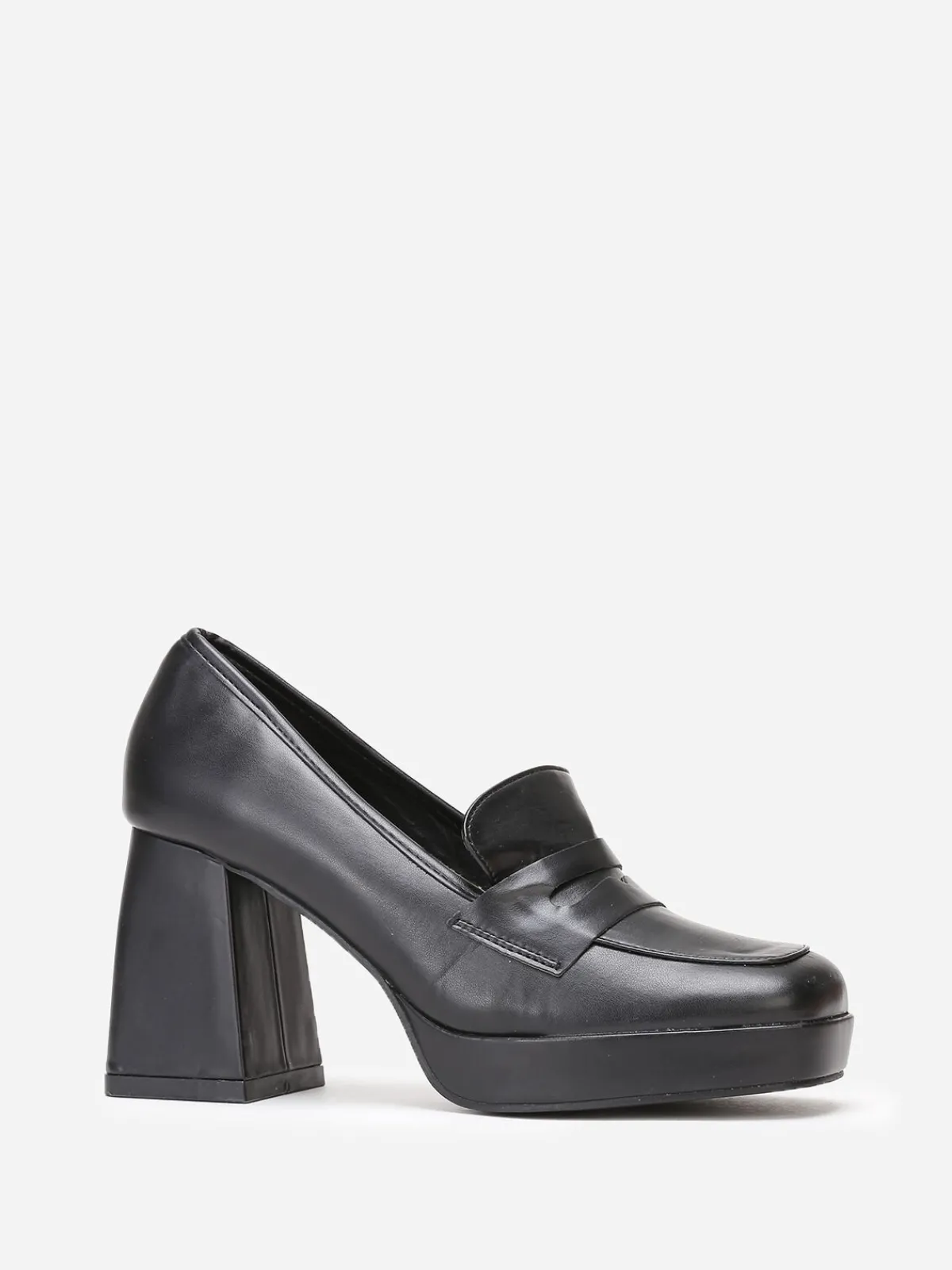 Clearance La Modeuse Mocassins à talon trapèze Noir