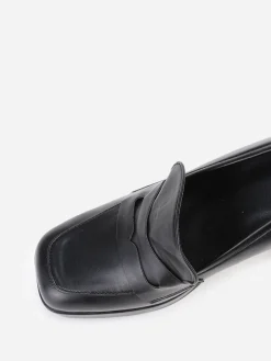 Clearance La Modeuse Mocassins à talon trapèze Noir