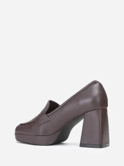 La Modeuse Mocassins à talon trapèze Marron