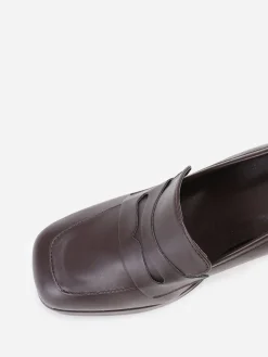 La Modeuse Mocassins à talon trapèze Marron