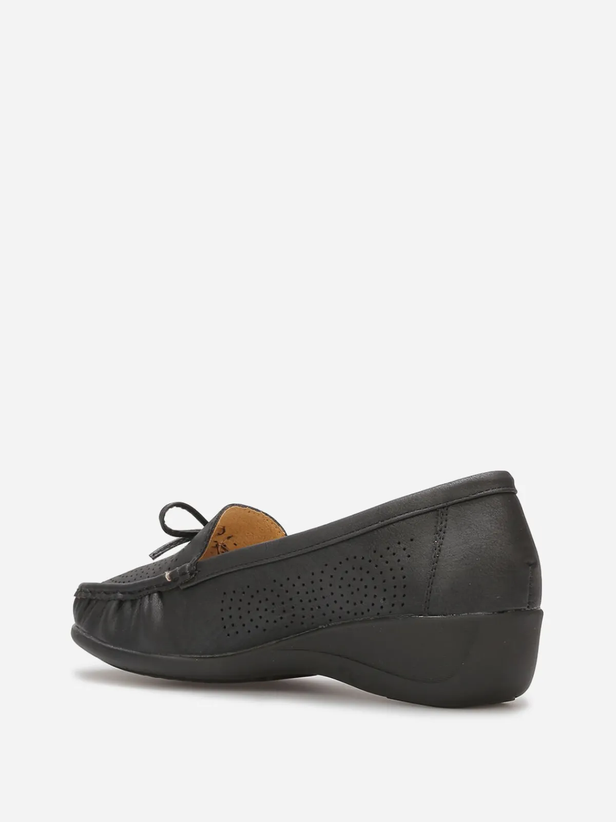 Sale La Modeuse Mocassins ajourés avec petit n艙ud Noir