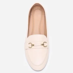 Clearance La Modeuse Mocassins arrondis  à bride Beige