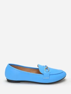 Clearance La Modeuse Mocassins arrondis  à bride Bleu