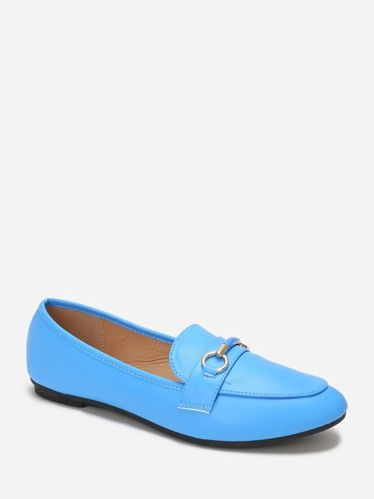 Clearance La Modeuse Mocassins arrondis à bride Bleu