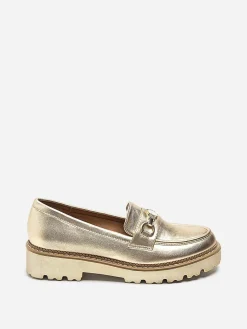 Discount La Modeuse Mocassins avec mors à strass Doré