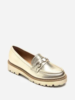 Discount La Modeuse Mocassins avec mors à strass Doré