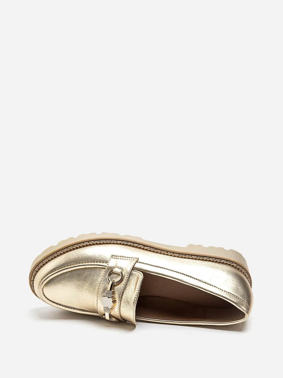 Discount La Modeuse Mocassins avec mors à strass Doré
