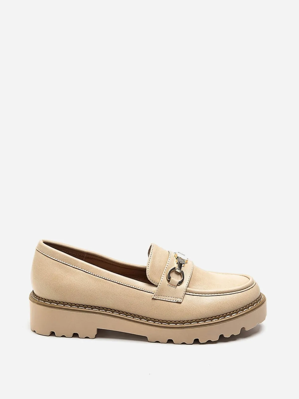 Outlet La Modeuse Mocassins avec mors à strass Beige