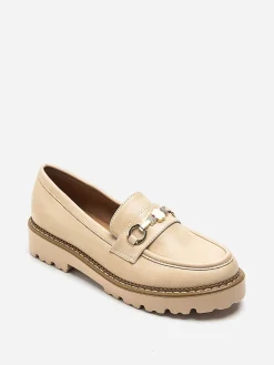 Outlet La Modeuse Mocassins avec mors à strass Beige
