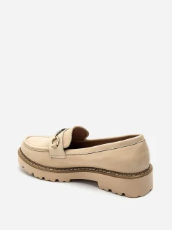 Outlet La Modeuse Mocassins avec mors à strass Beige