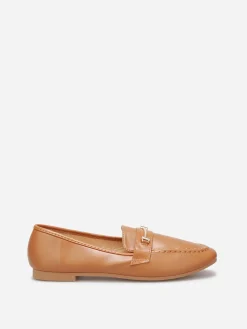 Best La Modeuse Mocassins avec surpiqûres et bride dorée Camel