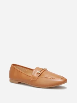 Best La Modeuse Mocassins avec surpiqûres et bride dorée Camel