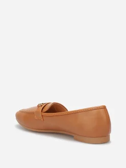 Best La Modeuse Mocassins avec surpiqûres et bride dorée Camel