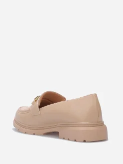 Clearance La Modeuse Mocassins bi-matières à boucle métallique Kaki