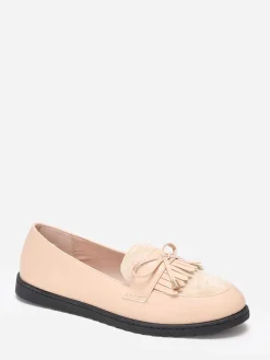 La Modeuse Mocassins  bi-matières à n艙ud Beige