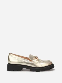 Clearance La Modeuse Mocassins chunky à boucle Doré