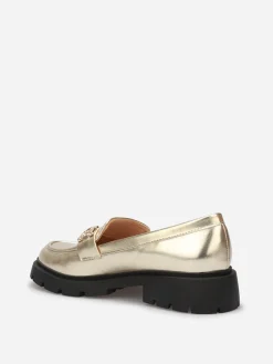 Clearance La Modeuse Mocassins chunky à boucle Doré