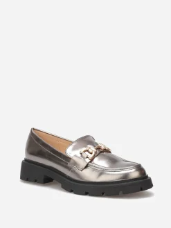 Sale La Modeuse Mocassins chunky à boucle Gris