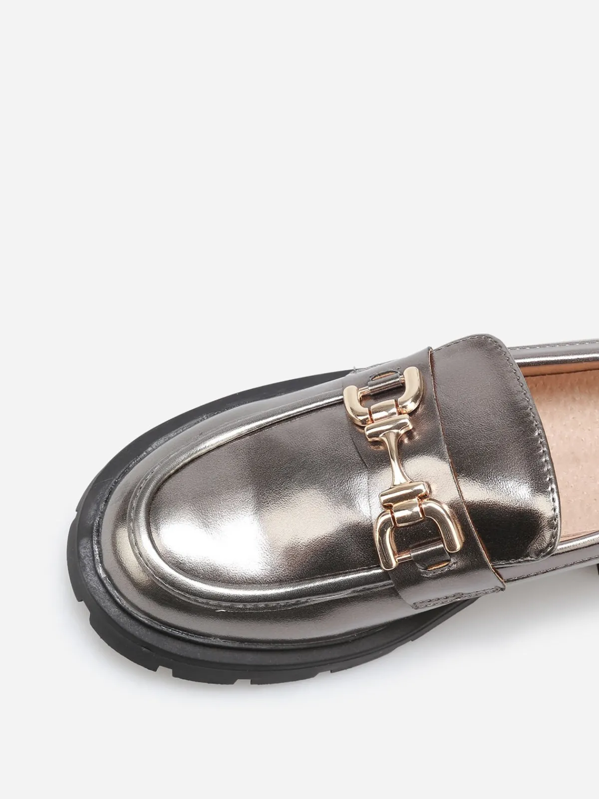 Sale La Modeuse Mocassins chunky à boucle Gris