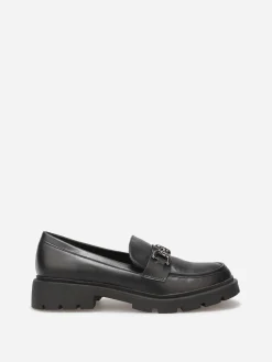 Discount La Modeuse Mocassins chunky à boucle Noir