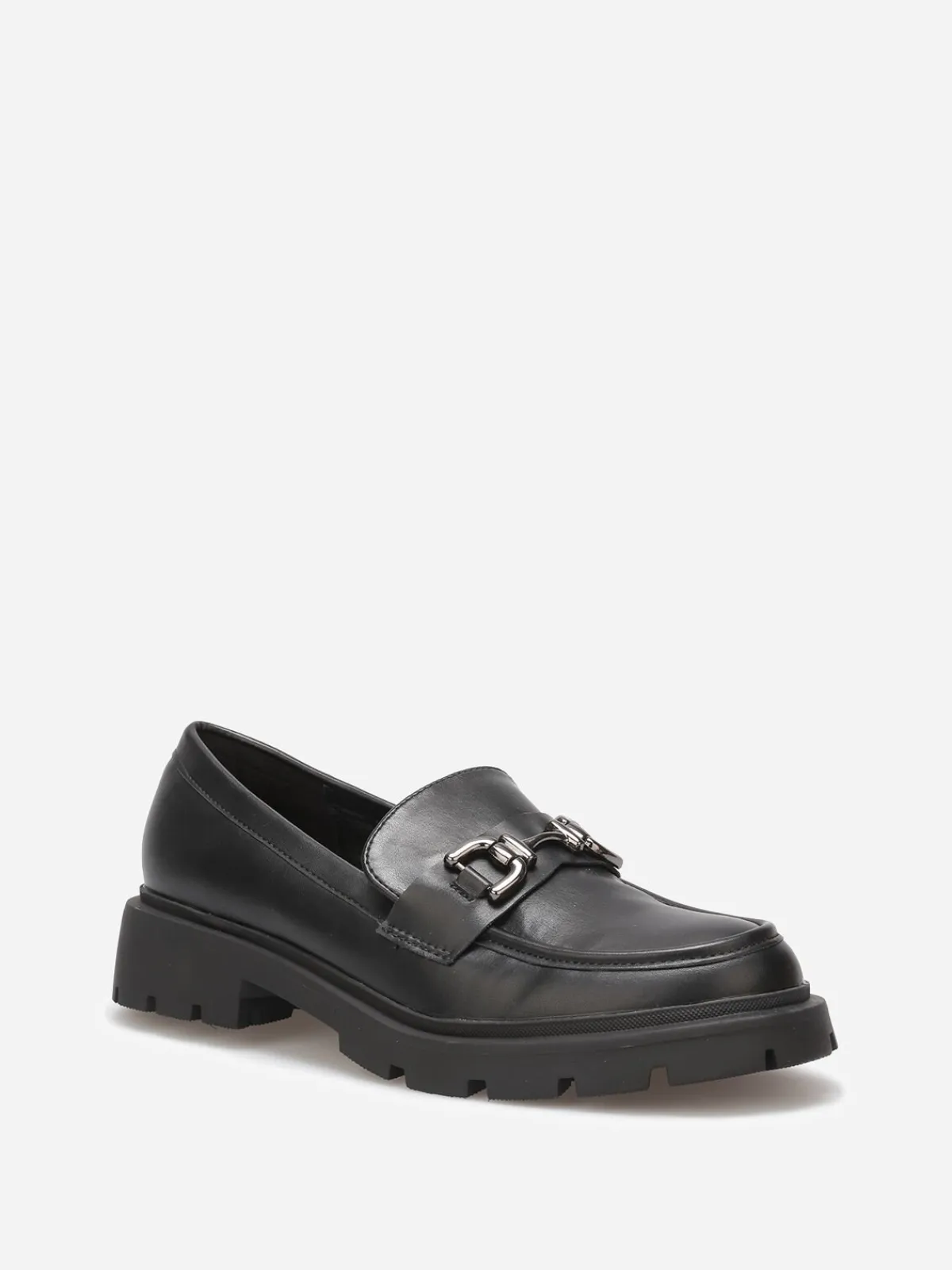 Discount La Modeuse Mocassins chunky à boucle Noir