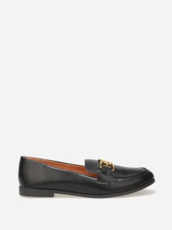 Online La Modeuse Mocassins classiques à boucle dorée Noir