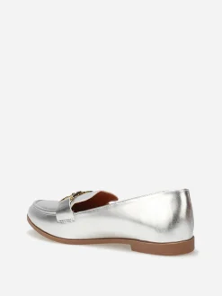 La Modeuse Mocassins classiques à boucle dorée Argenté