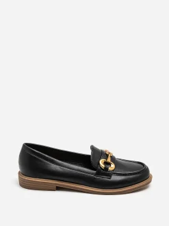 Discount La Modeuse Mocassins classiques à mors doré Noir