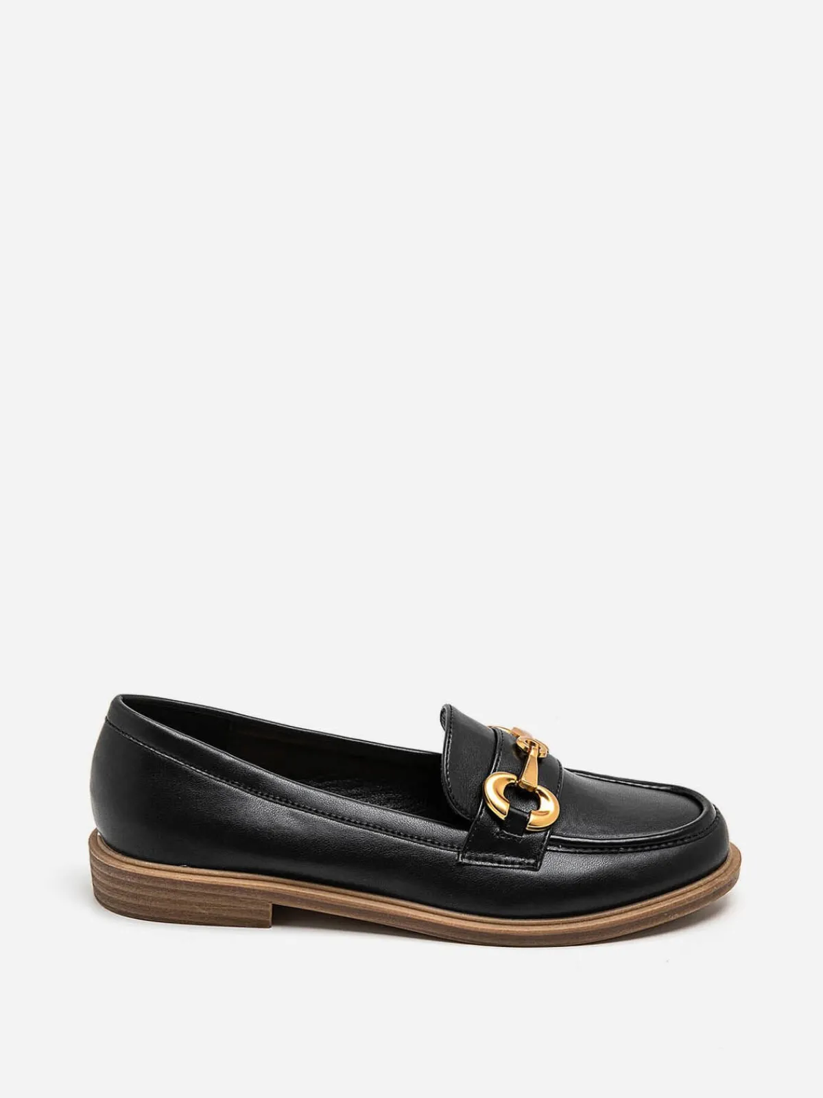 Discount La Modeuse Mocassins classiques à mors doré Noir