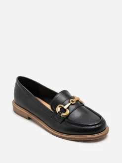 Discount La Modeuse Mocassins classiques à mors doré Noir