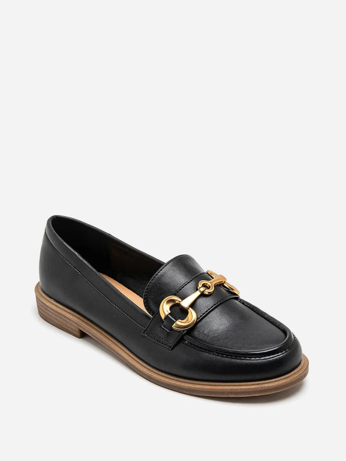 Discount La Modeuse Mocassins classiques à mors doré Noir
