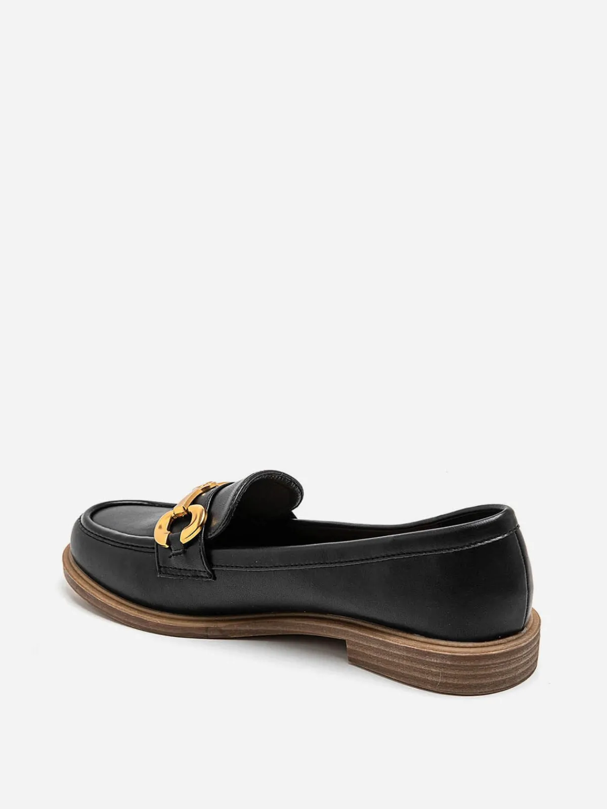 Discount La Modeuse Mocassins classiques à mors doré Noir