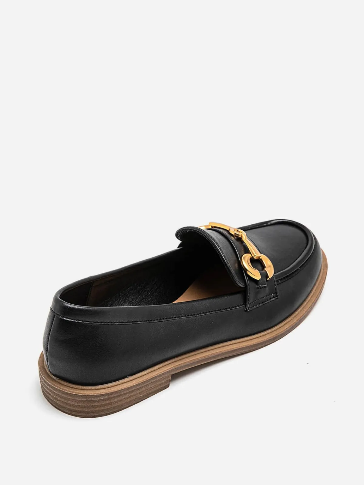 Discount La Modeuse Mocassins classiques à mors doré Noir