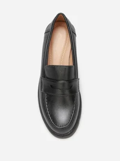 Outlet La Modeuse Mocassins classiques à semelle crantée Noir