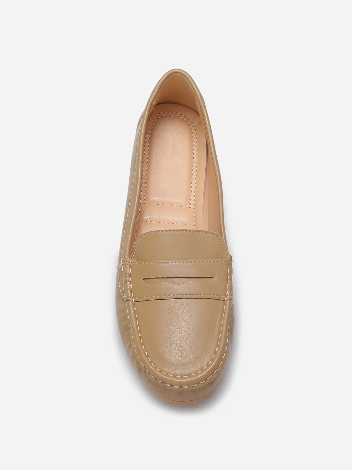 Online La Modeuse Mocassins classiques en simili Taupe
