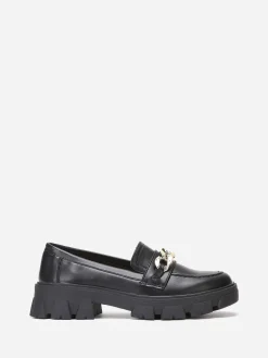 Hot La Modeuse Mocassins crantés à maillons oversize Noir