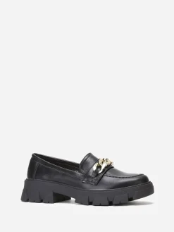 Hot La Modeuse Mocassins crantés à maillons oversize Noir