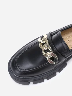 Hot La Modeuse Mocassins crantés à maillons oversize Noir