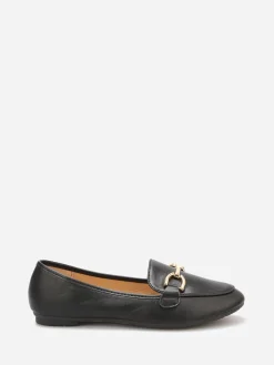 Discount La Modeuse Mocassins en simili à détail mors Noir