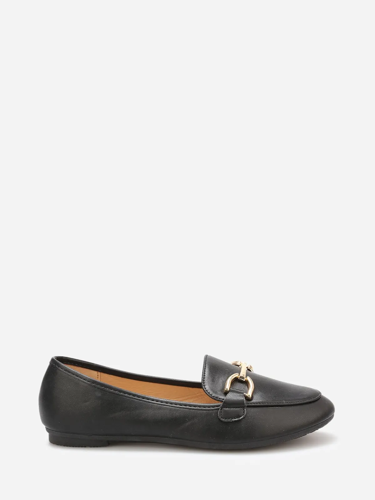 Discount La Modeuse Mocassins en simili à détail mors Noir