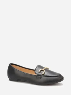 Discount La Modeuse Mocassins en simili à détail mors Noir