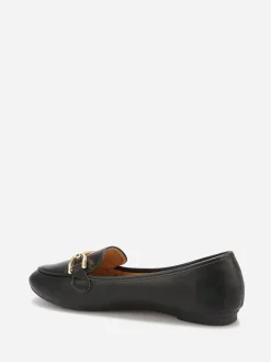 Discount La Modeuse Mocassins en simili à détail mors Noir