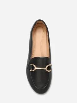 Discount La Modeuse Mocassins en simili à détail mors Noir