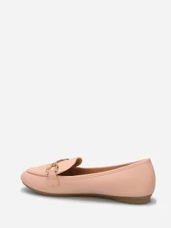 Online La Modeuse Mocassins en simili à détail mors Rose