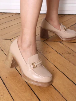 Sale La Modeuse Mocassins en simili à mors Taupe