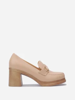 Sale La Modeuse Mocassins en simili à mors Taupe