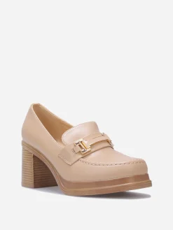 Sale La Modeuse Mocassins en simili à mors Taupe
