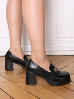 Sale La Modeuse Mocassins en simili à mors Noir