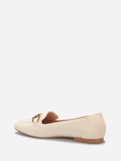 Hot La Modeuse Mocassins en suédine à bride Beige